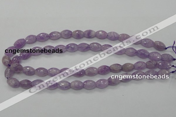 CNA315 15.5 inches 10*14mm faceted rice natural lavender amethyst beads