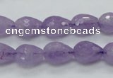 CNA317 15.5 inches 10*14mm faceted teardrop natural lavender amethyst beads