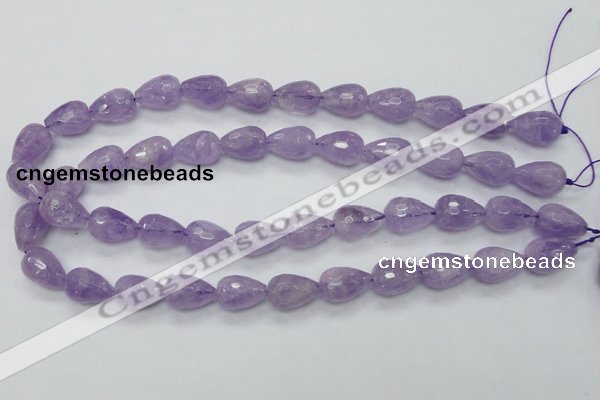 CNA318 15.5 inches 12*16mm faceted teardrop natural lavender amethyst beads