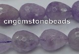 CNA319 15.5 inches 15*20mm faceted teardrop natural lavender amethyst beads