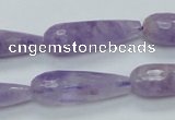 CNA320 15.5 inches 10*30mm faceted teardrop natural lavender amethyst beads