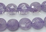 CNA323 15.5 inches 14mm faceted coin natural lavender amethyst beads