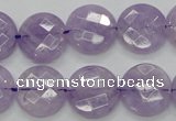 CNA324 15.5 inches 16mm faceted coin natural lavender amethyst beads