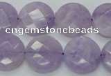 CNA325 15.5 inches 20mm faceted coin natural lavender amethyst beads