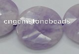 CNA326 15.5 inches 30mm faceted coin natural lavender amethyst beads