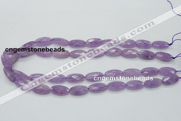 CNA334 15.5 inches 10*20mm faceted oval natural lavender amethyst beads