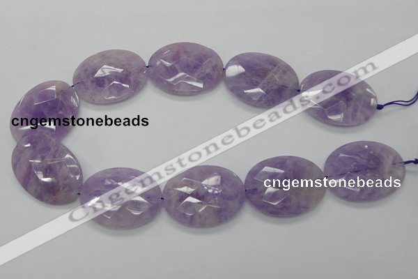 CNA336 15.5 inches 30*40mm faceted oval natural lavender amethyst beads