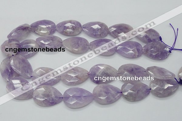 CNA337 22*30mm faceted teardrop natural lavender amethyst beads