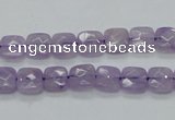 CNA339 15.5 inches 8*8mm faceted square natural lavender amethyst beads
