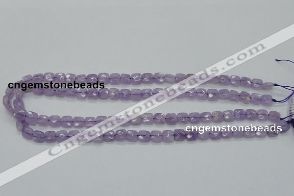 CNA339 15.5 inches 8*8mm faceted square natural lavender amethyst beads