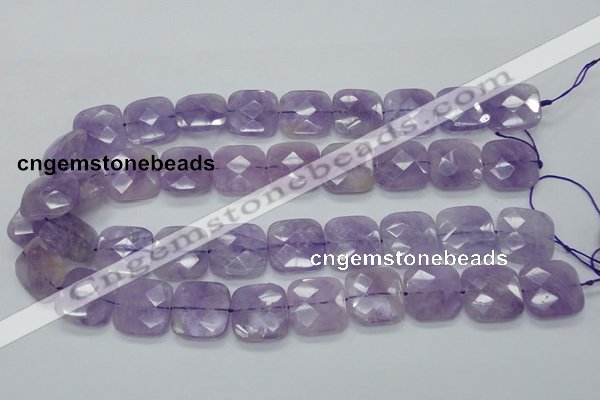 CNA341 15.5 inches 20*20mm faceted square natural lavender amethyst beads