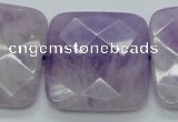 CNA342 15.5 inches 30*30mm faceted square natural lavender amethyst beads