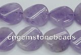 CNA343 15.5 inches 20mm twisted coin natural lavender amethyst beads