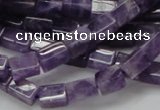 CNA35 15.5 inches 6*10mm cuboid grade AB natural amethyst beads