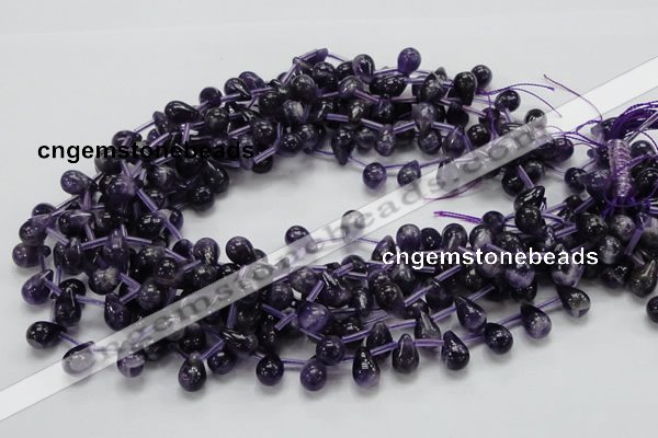 CNA37 15.5 inches 8*12mm teardrop grade A natural amethyst beads