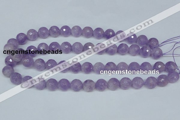 CNA425 15.5 inches 14mm faceted round natural lavender amethyst beads