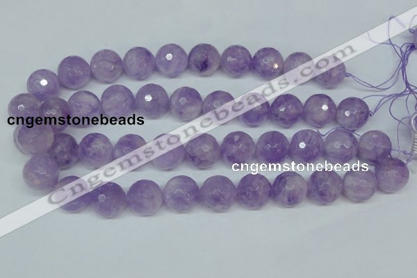 CNA426 15.5 inches 18mm faceted round natural lavender amethyst beads