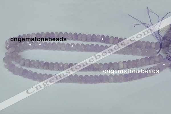 CNA428 6*10mm faceted rondelle natural lavender amethyst beads