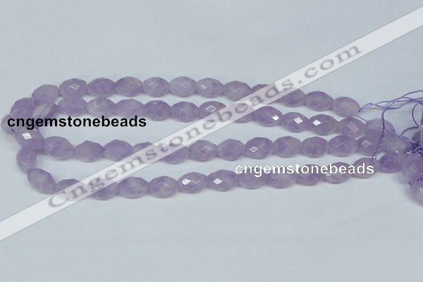 CNA429 10*14mm faceted rice natural lavender amethyst beads