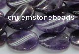 CNA43 15.5 inches 15*20mm twisted oval grade A natural amethyst beads