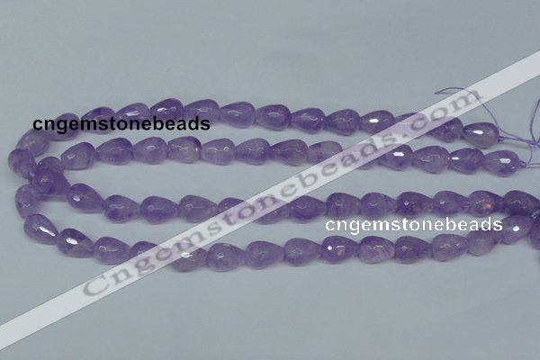 CNA430 10*14mm faceted teardrop natural lavender amethyst beads