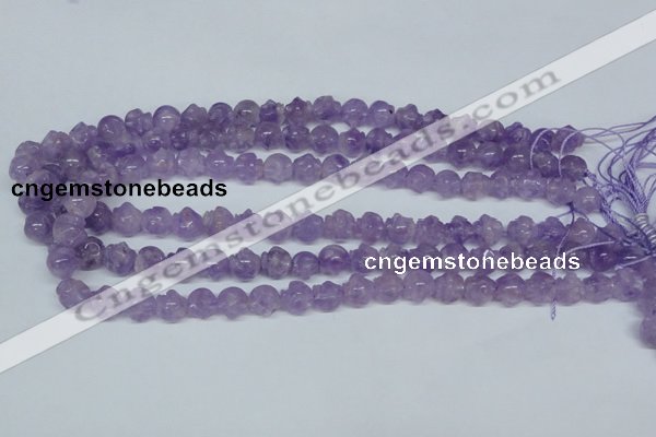 CNA431 15.5 inches 8*8mm skull shape natural lavender amethyst beads