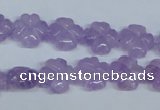 CNA434 15.5 inches 12mm carved flower natural lavender amethyst beads