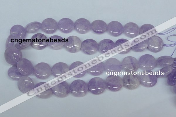 CNA436 15.5 inches 20mm flat round natural lavender amethyst beads