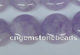 CNA437 15.5 inches 22mm flat round natural lavender amethyst beads