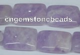 CNA442 15.5 inches 18*25mm rectangle natural lavender amethyst beads