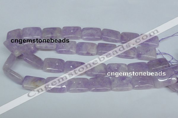 CNA442 15.5 inches 18*25mm rectangle natural lavender amethyst beads