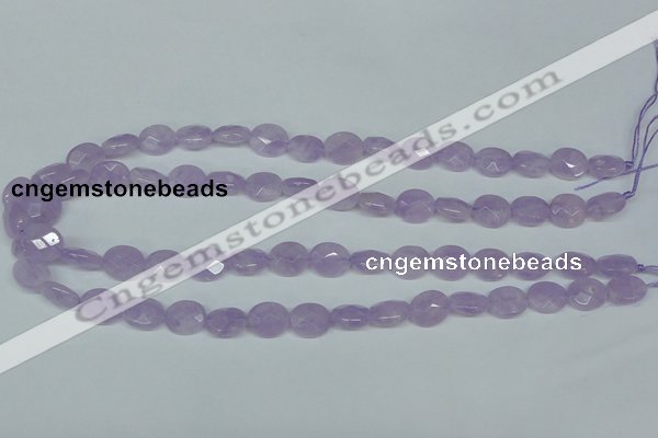 CNA454 15.5 inches 10*12mm faceted oval natural lavender amethyst beads