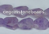 CNA462 15*20mm faceted & twisted rectangle natural lavender amethyst beads