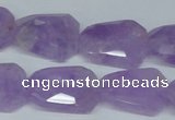 CNA463 18*25mm faceted & twisted rectangle natural lavender amethyst beads