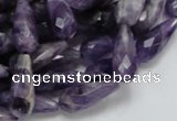 CNA47 15.5 inches 8*20mm faceted teadrop grade AB natural amethyst beads