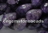 CNA48 15.5 inches 13*18mm faceted teadrop grade AB natural amethyst beads