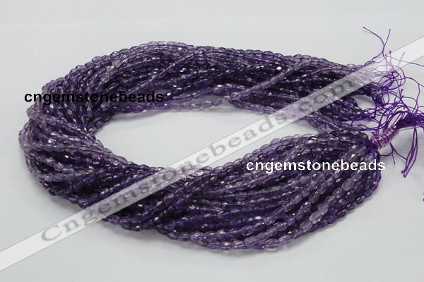 CNA49 15.5 inches 4*6mm faceted rice grade A natural amethyst beads