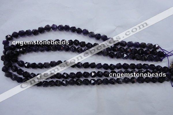 CNA500 15 inches 8mm faceted nuggets amethyst gemstone beads