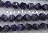 CNA502 15 inches 8mm faceted nuggets amethyst gemstone beads