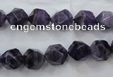 CNA503 15 inches 10mm faceted nuggets amethyst gemstone beads