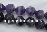 CNA504 15 inches 12mm faceted nuggets amethyst gemstone beads