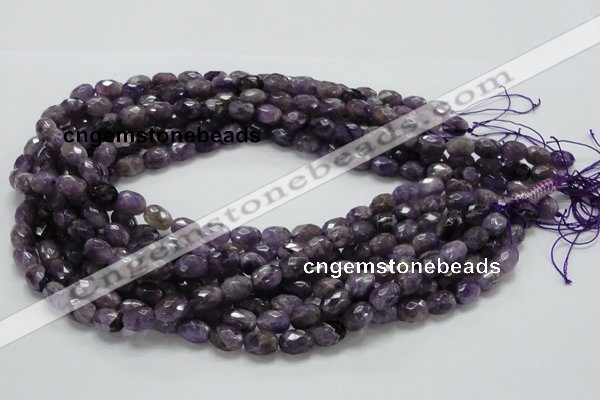 CNA51 15.5 inches 8*11mm faceted rice grade AB+ natural amethyst beads