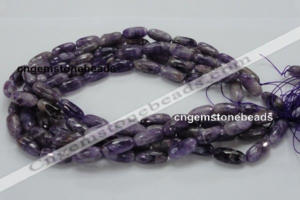 CNA52 15.5 inches 10*20mm faceted rice grade AB natural amethyst beads