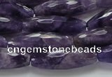 CNA54 15.5 inches 10*30mm faceted rice grade AB+ natural amethyst beads