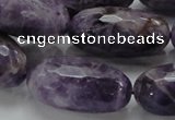 CNA55 15.5 inches 15*30mm faceted rice grade AB natural amethyst beads