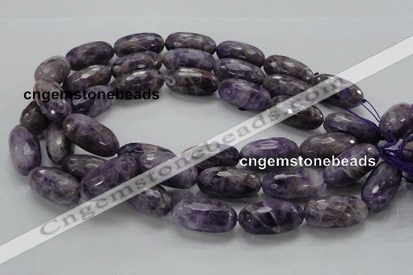 CNA55 15.5 inches 15*30mm faceted rice grade AB natural amethyst beads