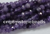 CNA60 15.5 inches 4*6mm faceted rondelle grade AB+ natural amethyst beads