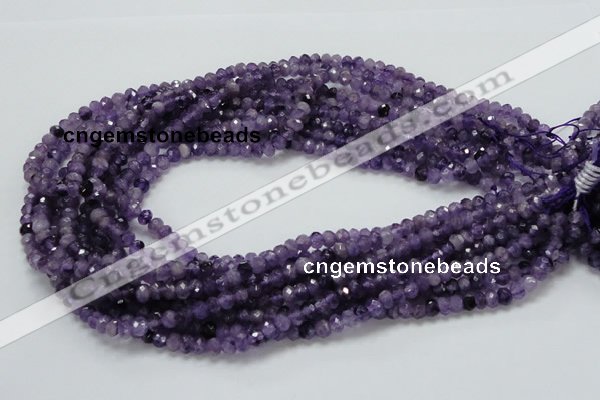 CNA60 15.5 inches 4*6mm faceted rondelle grade AB+ natural amethyst beads