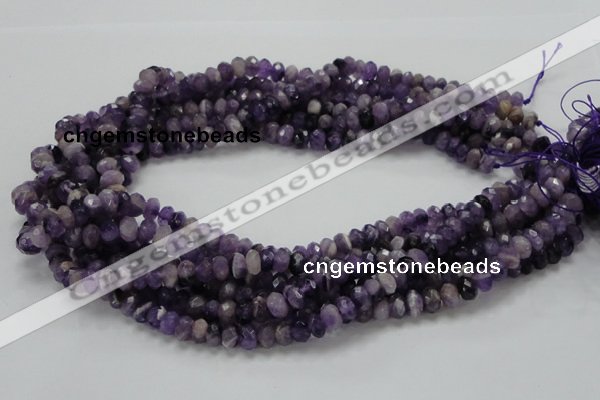 CNA61 15.5 inches 6*8mm faceted rondelle grade AB+ natural amethyst beads