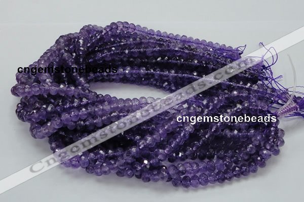 CNA62 15.5 inches 6*9mm faceted rondelle grade A natural amethyst beads